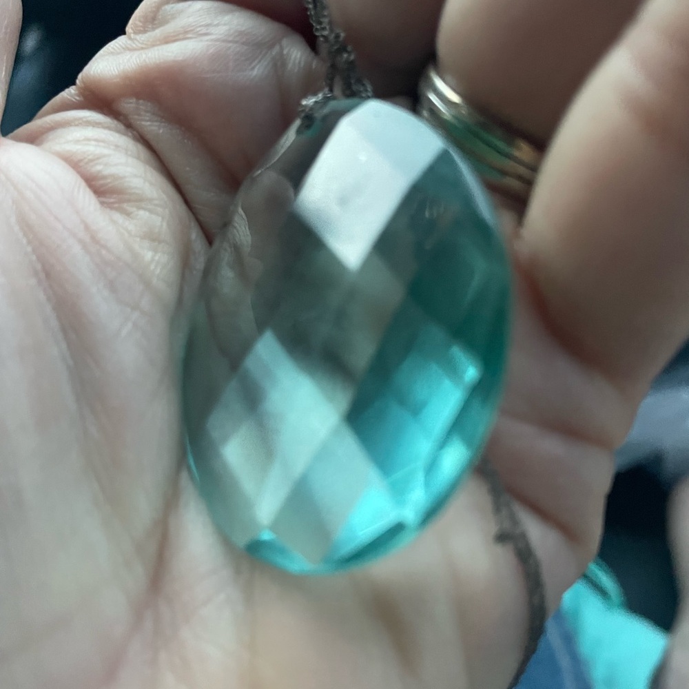 Kendra Scott Blue Pendant Necklace Sterling Silver - Picture 2 of 5